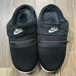 Nike Burrow Mens Size 9 Black Fleece Lined Clog Slippers Slip On Shoes Pocket